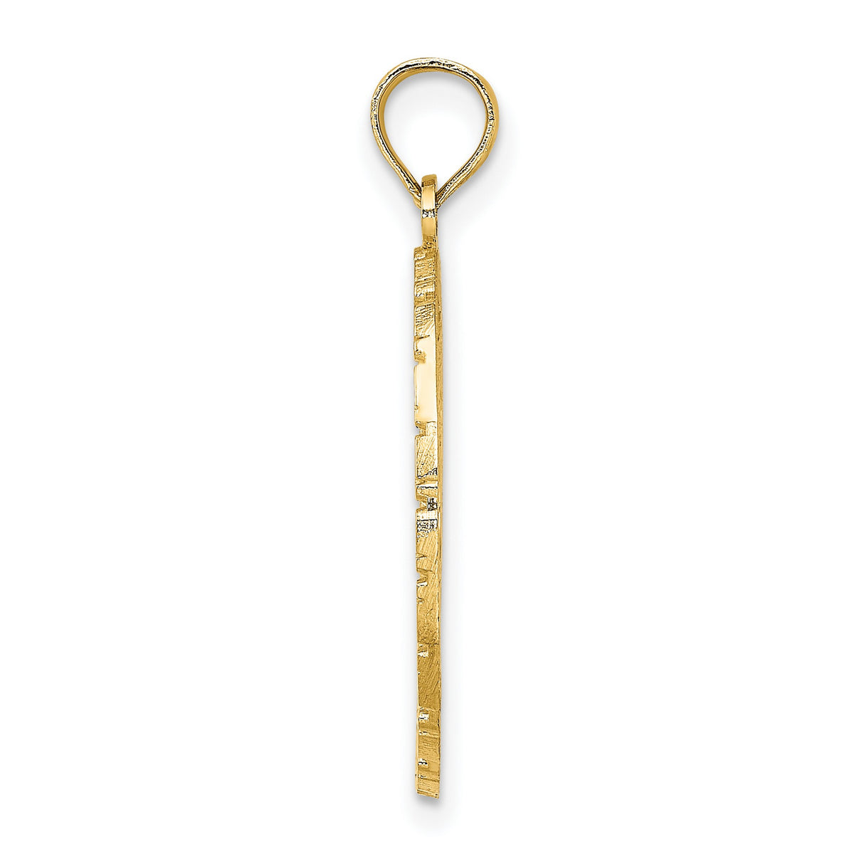 14k Yellow Gold Hummingbird and Flower Pendant, Jamaica Oval Charm, Tropical Island Design