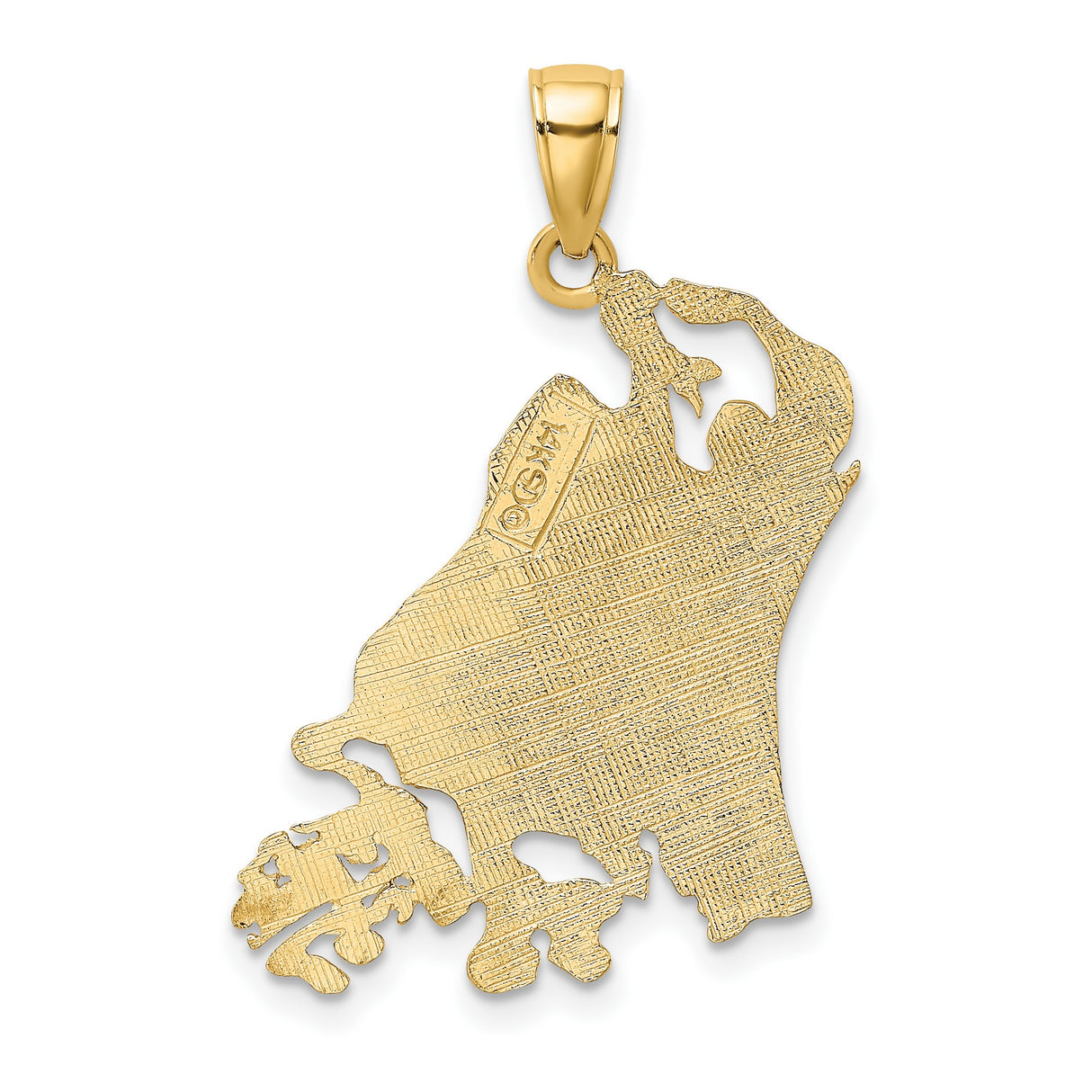 14k Yellow Gold Marco Island Pendant, Florida Map Charm, Travel Keepsake Jewelry