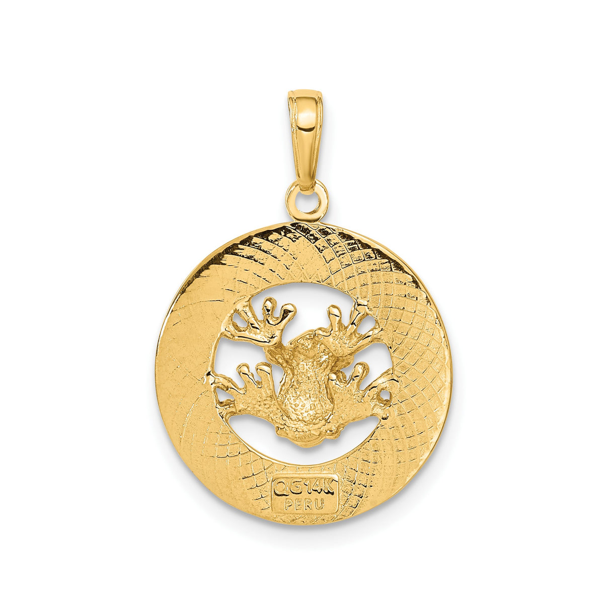 14k Yellow Gold Puerto Rico Pendant with Coquí Frog Design, Unisex Cultural Charm