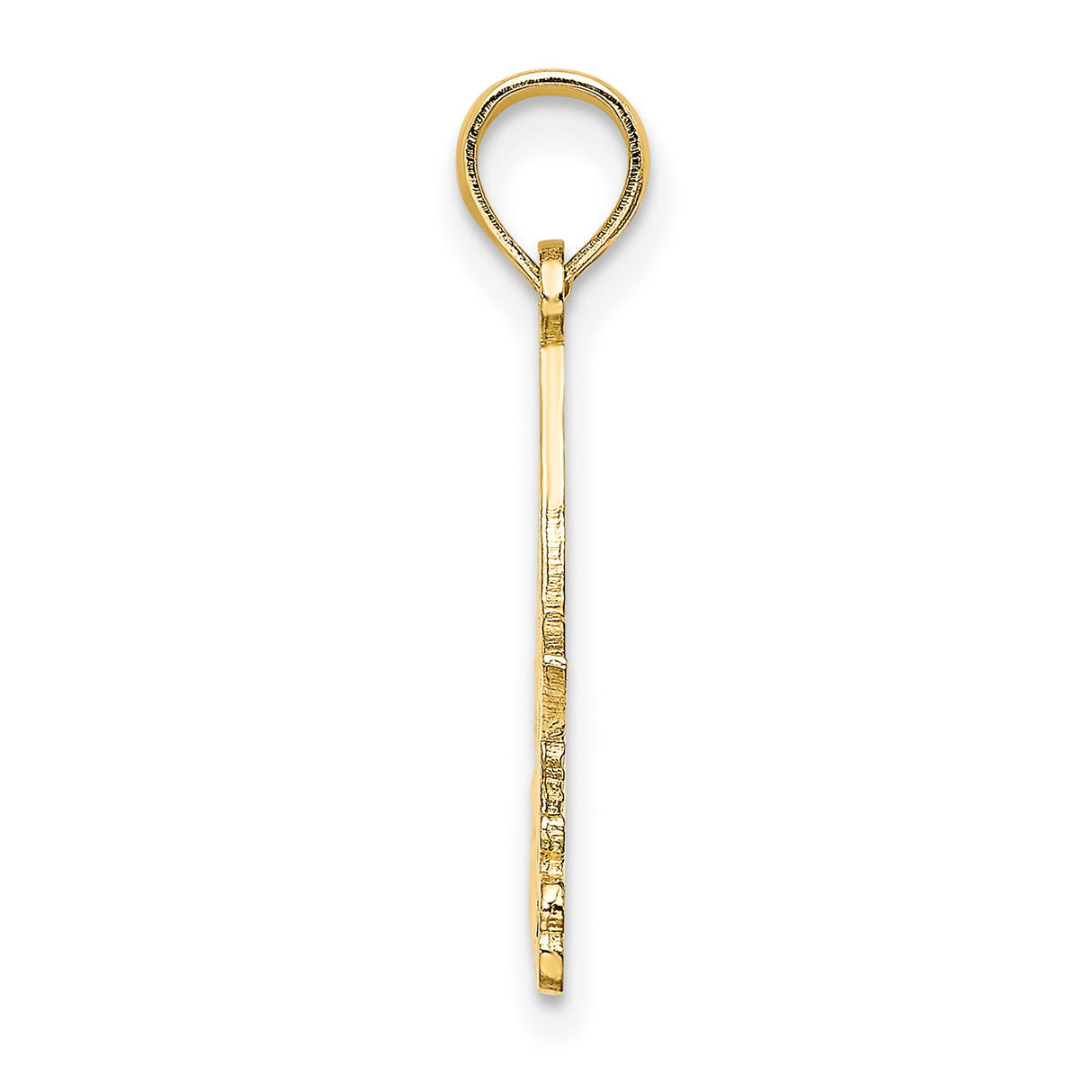 14k Yellow Gold Sailboat Pendant with Lighthouse Heart Cut-Out and Stone Harbor Inscription