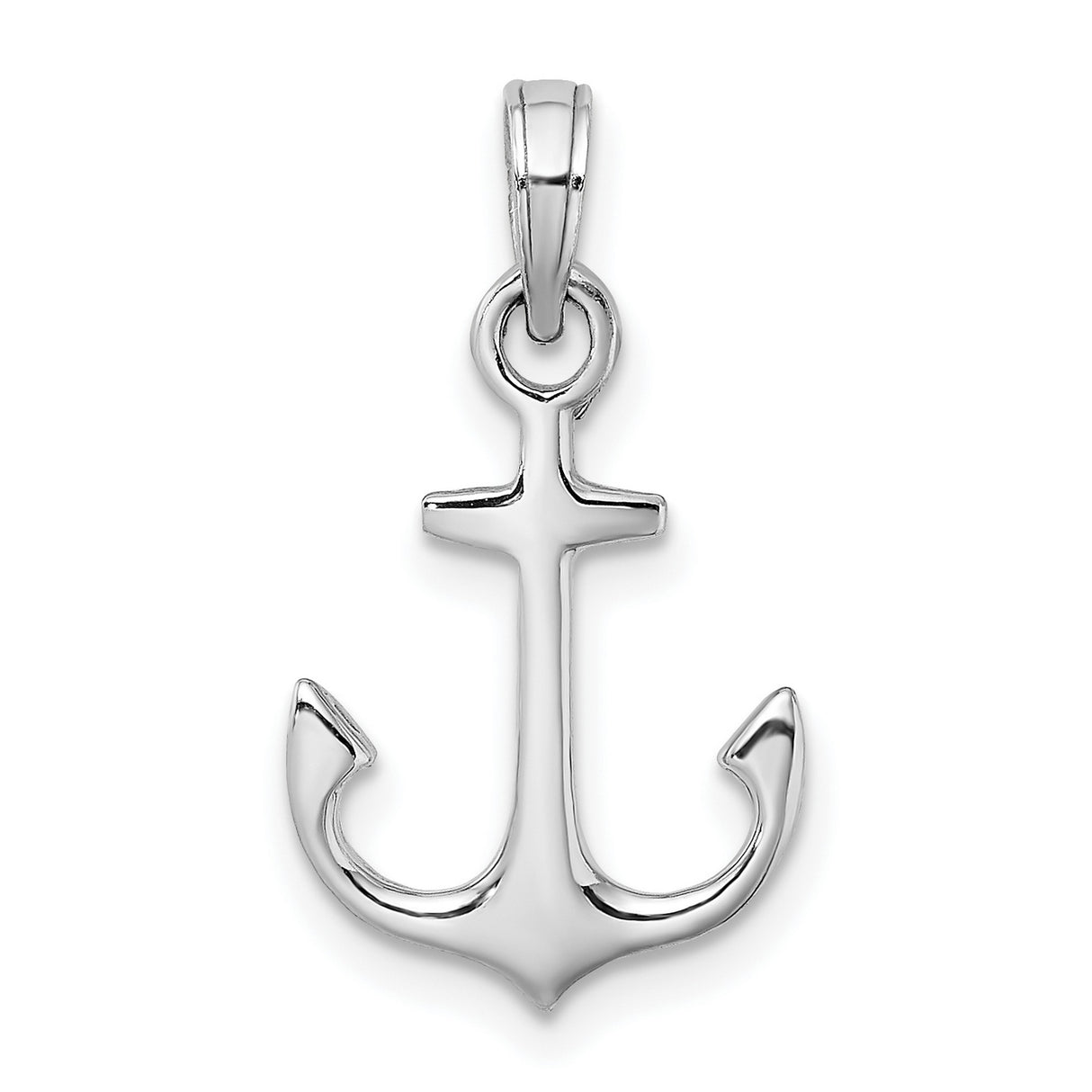 14k White Gold Anchor Pendant, Nautical Symbol of Hope and Christian Faith