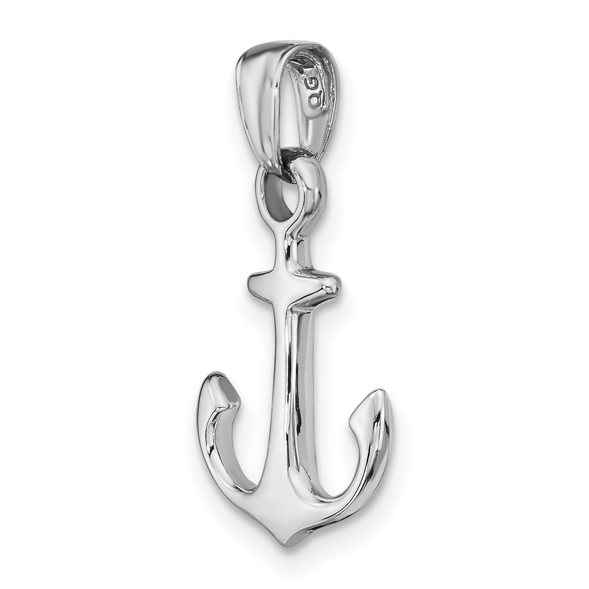 14k White Gold Anchor Pendant, Nautical Symbol of Hope and Christian Faith