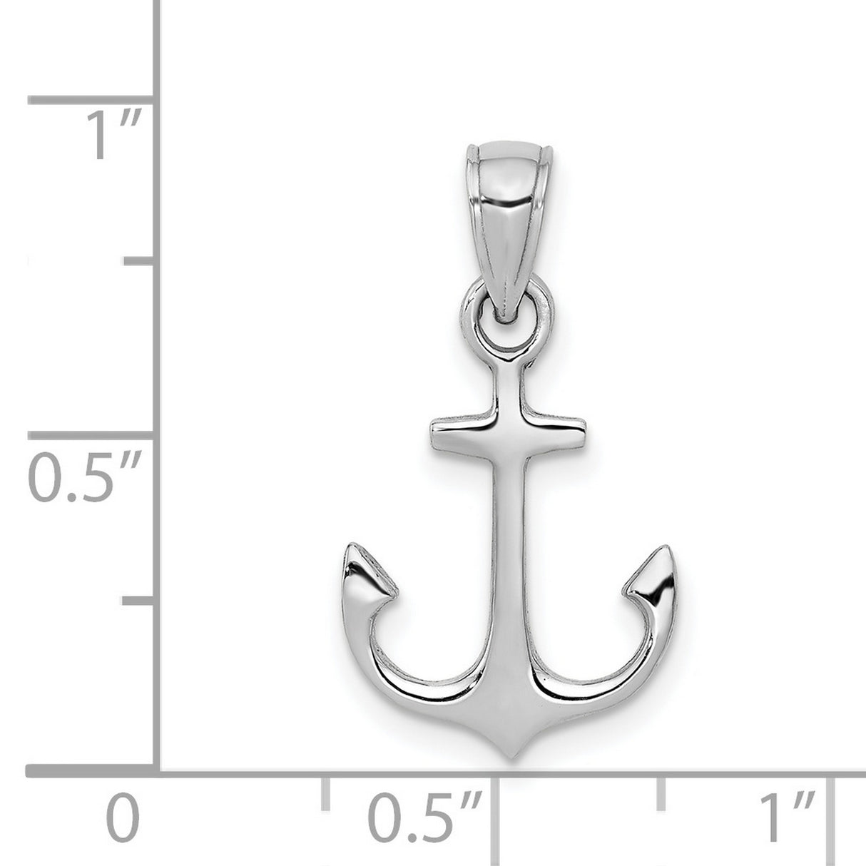 14k White Gold Anchor Pendant, Nautical Symbol of Hope and Christian Faith