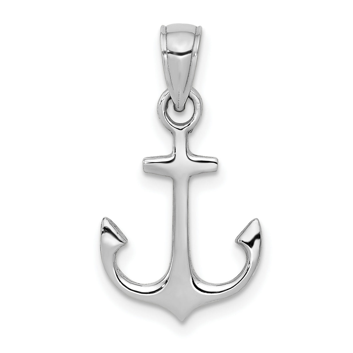 14k White Gold Anchor Pendant, Nautical Symbol of Hope and Christian Faith