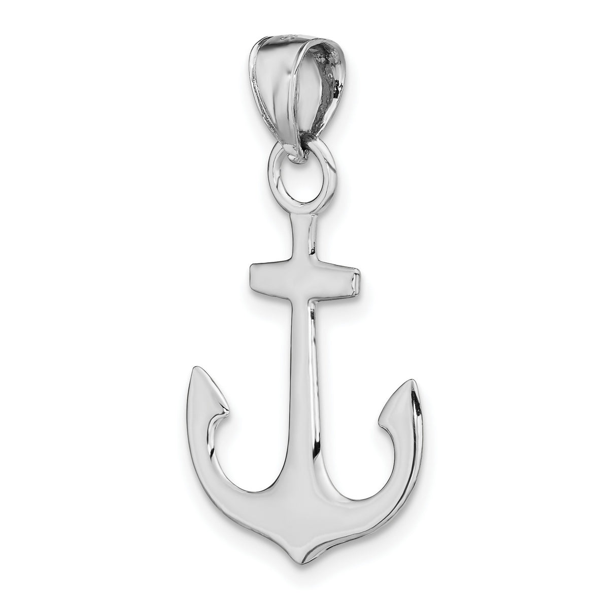 14k White Gold Anchor Pendant, Nautical Christian Symbol of Hope and Strength