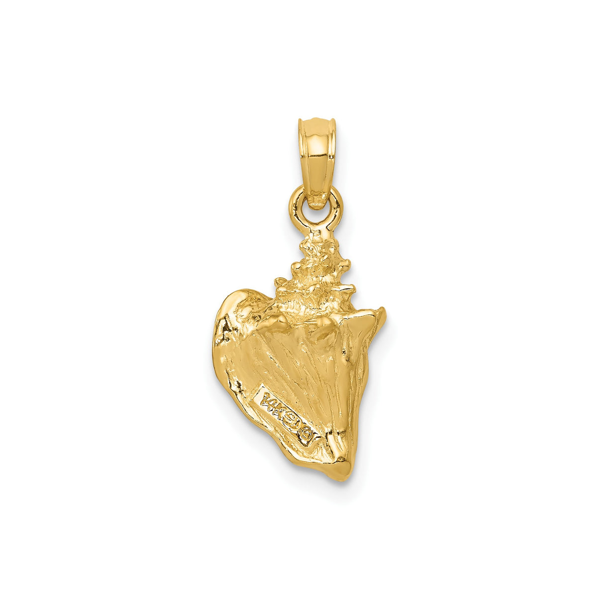 14k Yellow Gold Sacred Heart Pendant with Flaming Heart and Crown of Thorns