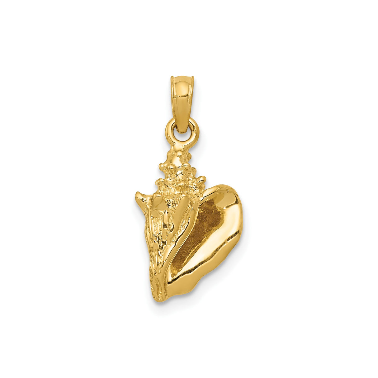 14k Yellow Gold Sacred Heart Pendant with Flaming Heart and Crown of Thorns