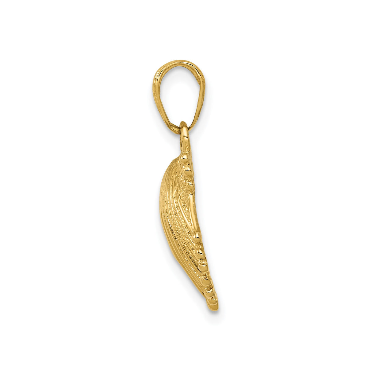 14k Yellow Gold Scallop Shell Pendant, Polished Finish, Camino de Santiago Christian Charm
