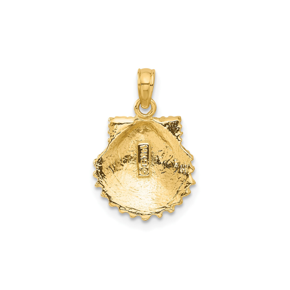 14k Yellow Gold Scallop Shell Pendant, Ocean-Inspired Symbol of Pilgrimage and Faith