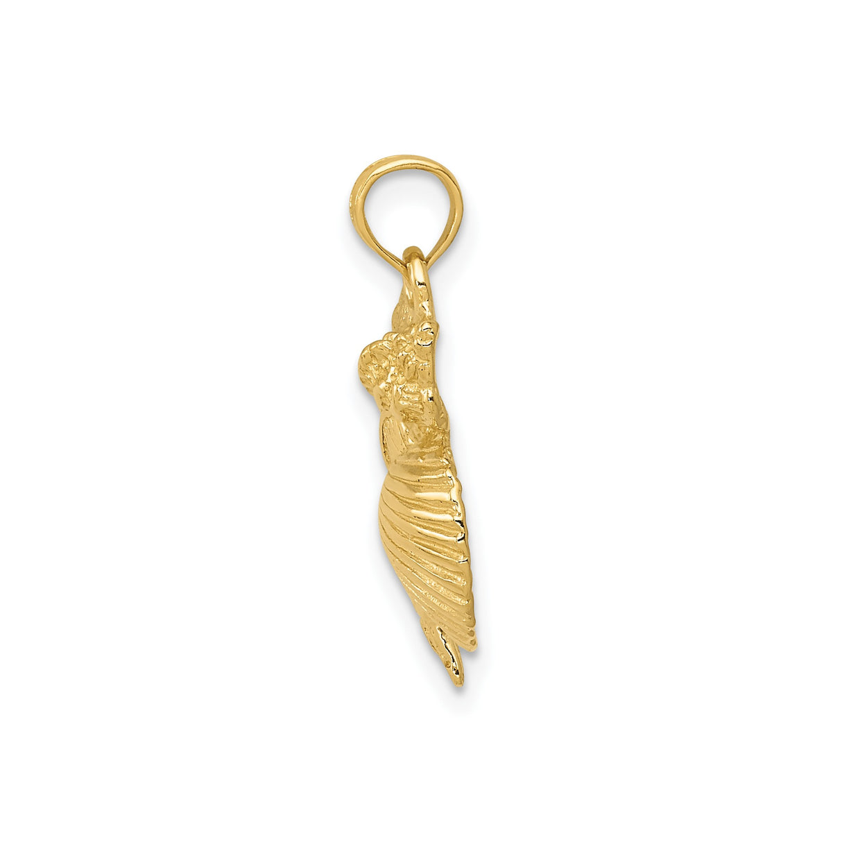 14k Yellow Gold Pendant with Seashell and Starfish, Nautical Ocean Life Charm