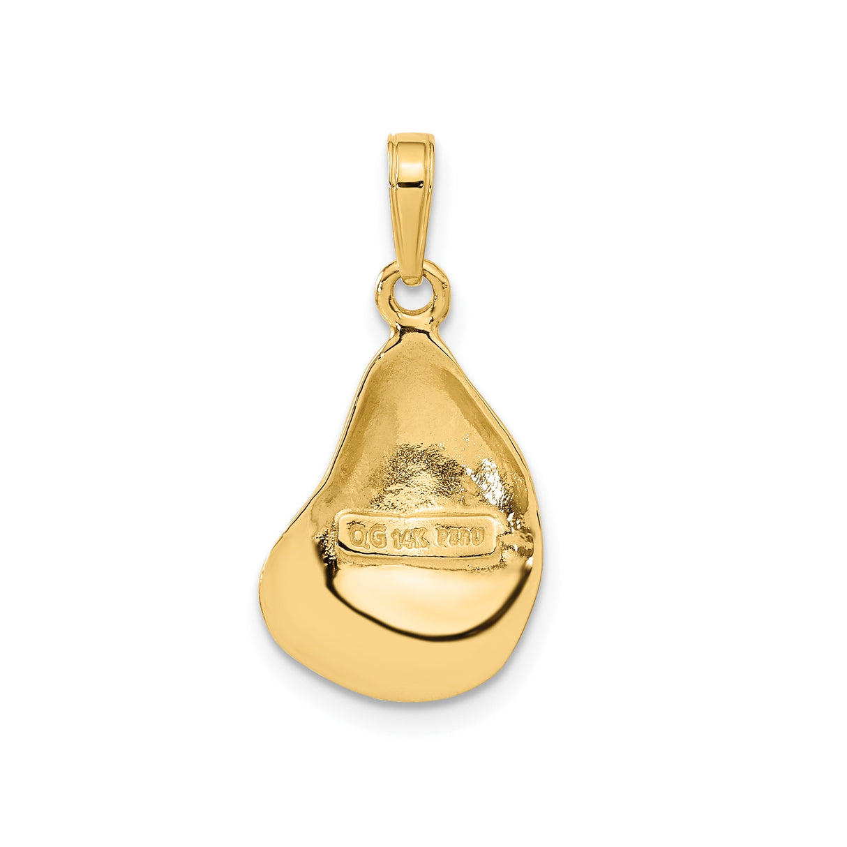 14k Yellow Gold Oyster Shell Pendant with Textured Design, Nautical Beach Charm for Women