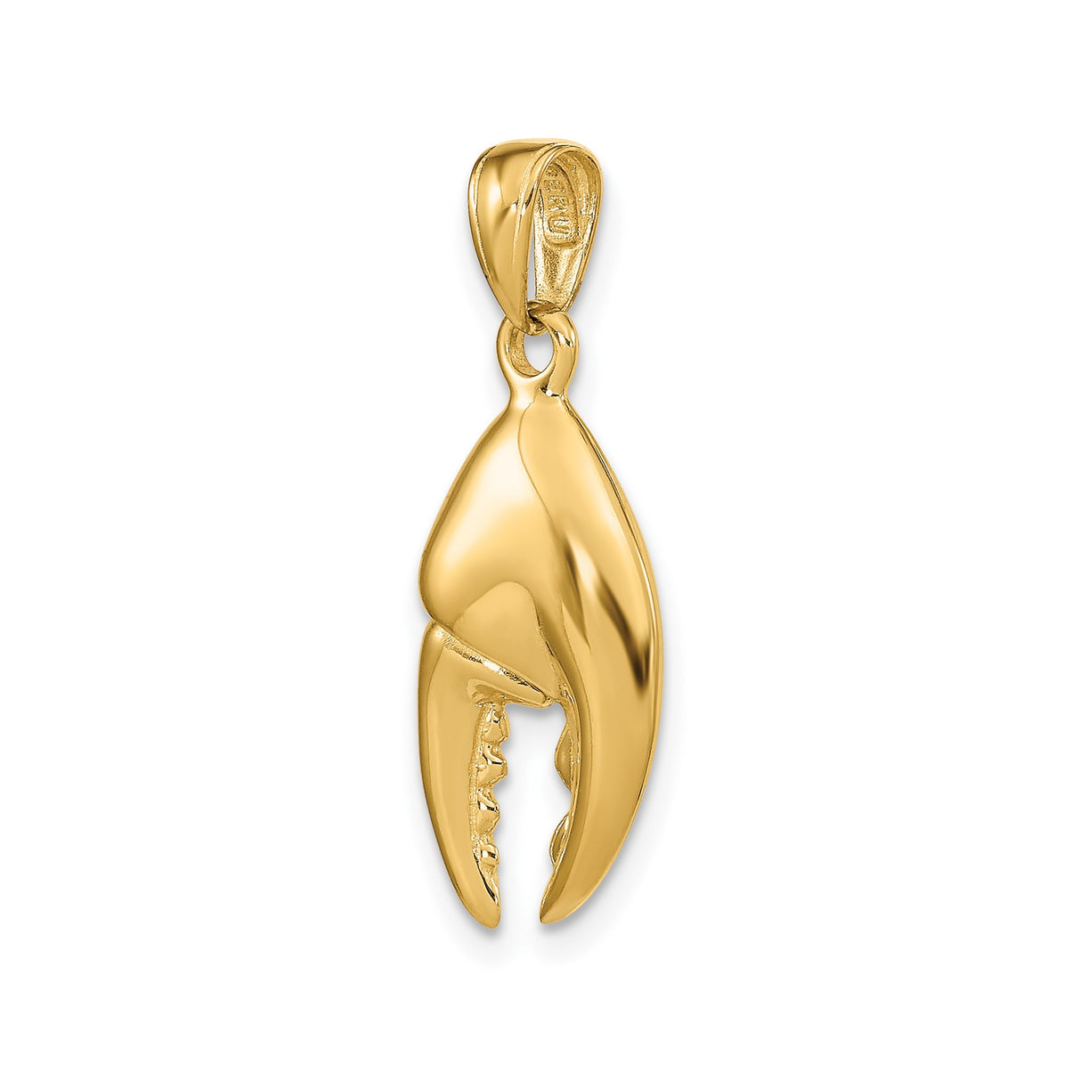 14k Yellow Gold Lobster Claw Pendant, Realistic Marine Charm, Nautical Sea Life Jewelry