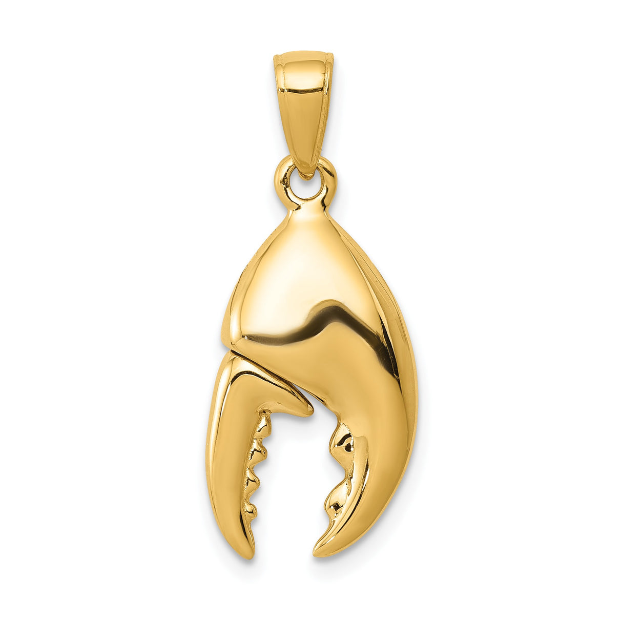 14k Yellow Gold Lobster Claw Pendant, Realistic Marine Charm, Nautical Sea Life Jewelry