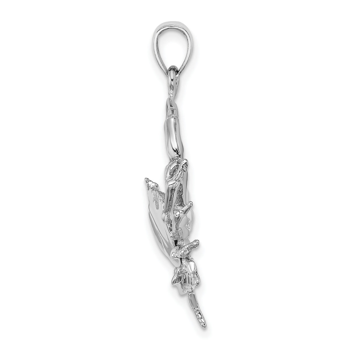14k White Gold Crab Pendant, Marine Life Design, Zodiac Cancer Symbol, Unisex Charm