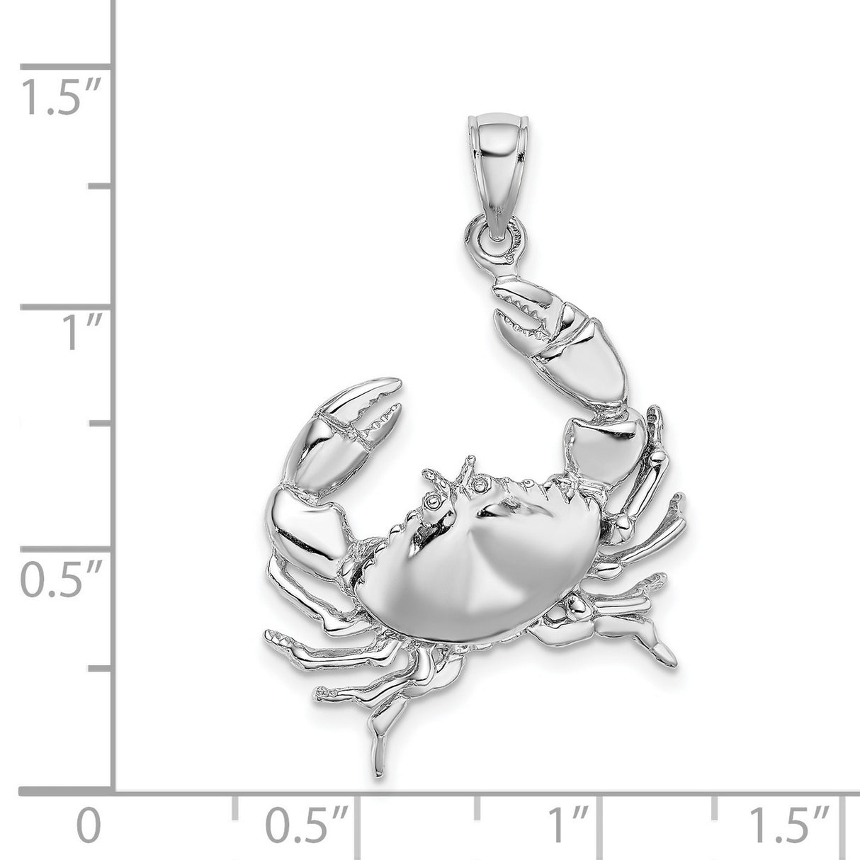 14k White Gold Crab Pendant, Marine Life Design, Zodiac Cancer Symbol, Unisex Charm