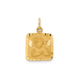14k Yellow Gold Praying Angel Pendant, Religious Charm with Satin Finish for Women or Unisex Wear
