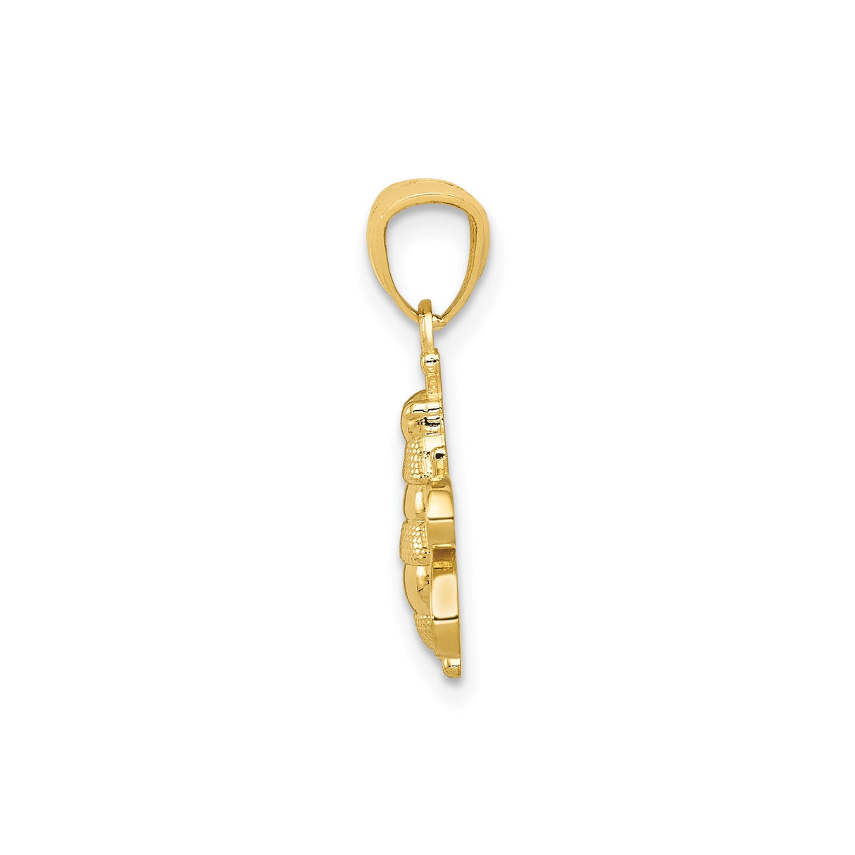14k Yellow Gold Bee Pendant with Intricate Wing Detailing, Nature and Community Symbol