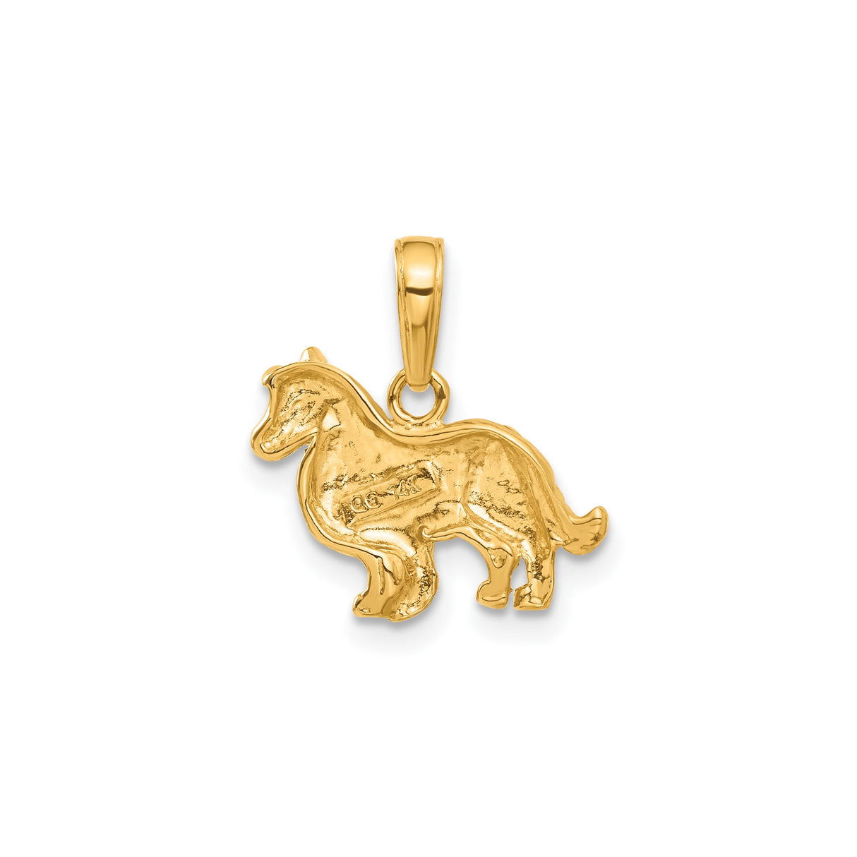 14k Yellow Gold Shetland Sheepdog Pendant, Sheltie Dog Charm, Pet Memorial Jewelry for Women