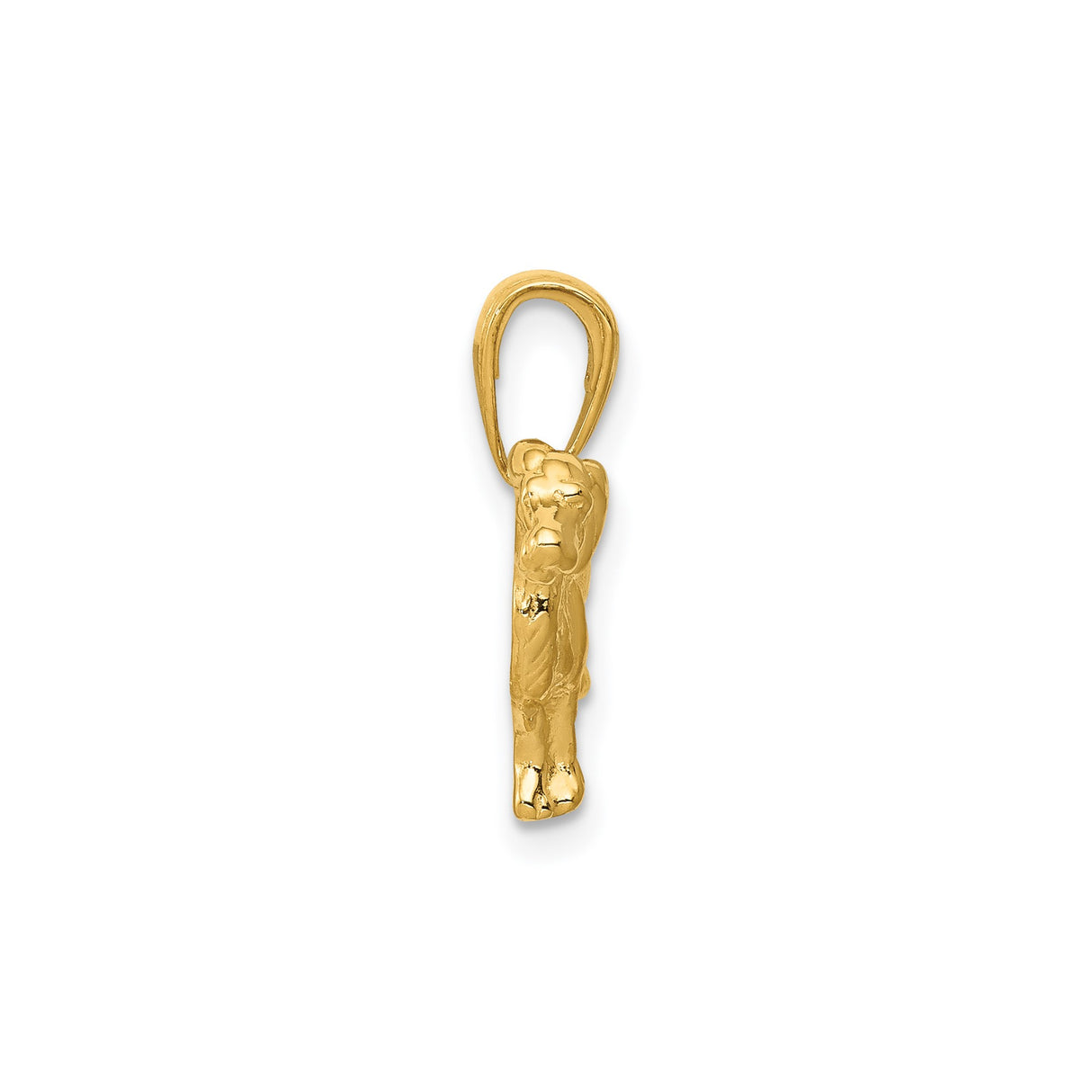 14k Yellow Gold Dog Pendant with Detailed Spaniel or Retriever Design, Unisex Pet Memorial Charm