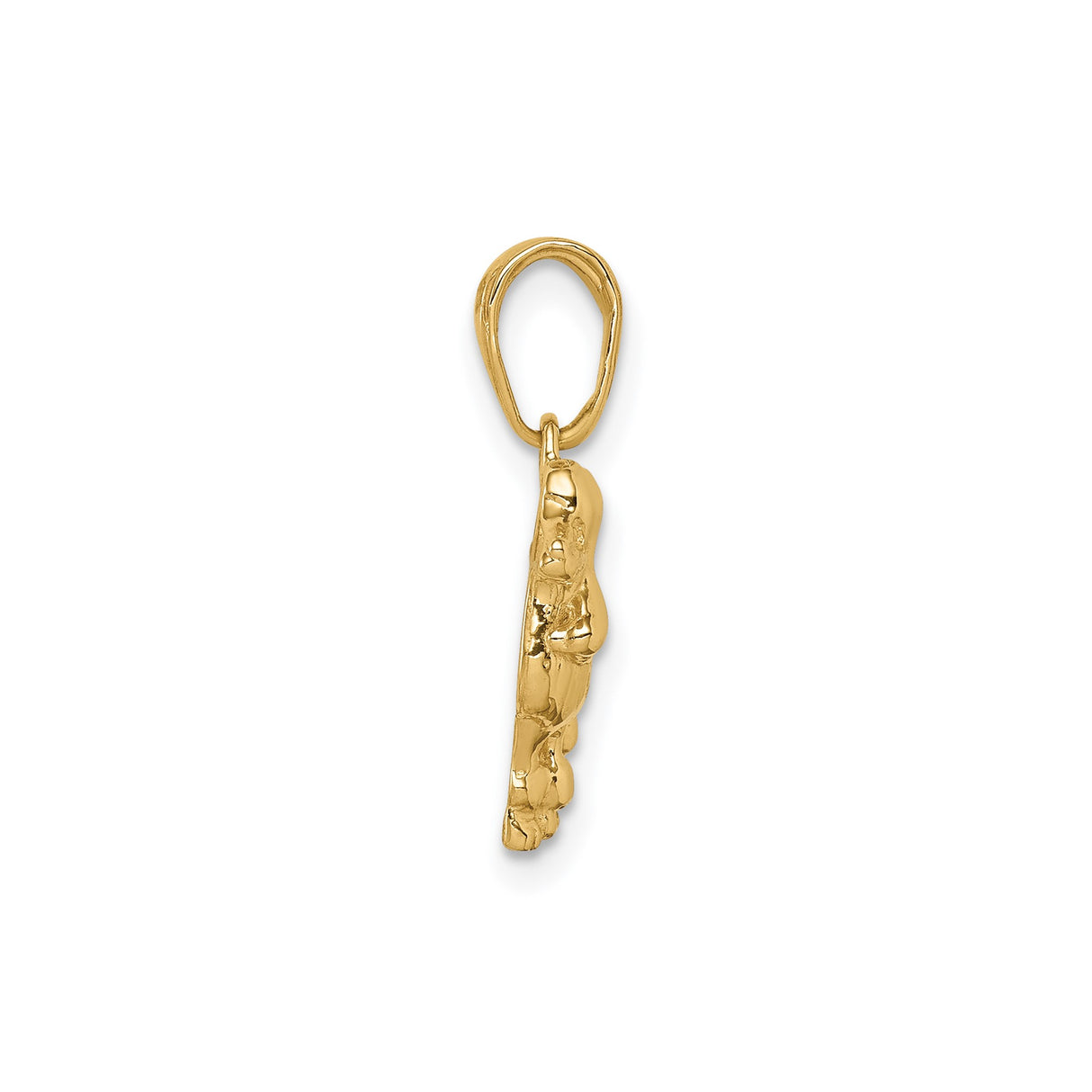 14k Yellow Gold Poodle Dog Pendant Charm, Detailed Animal Design for Women