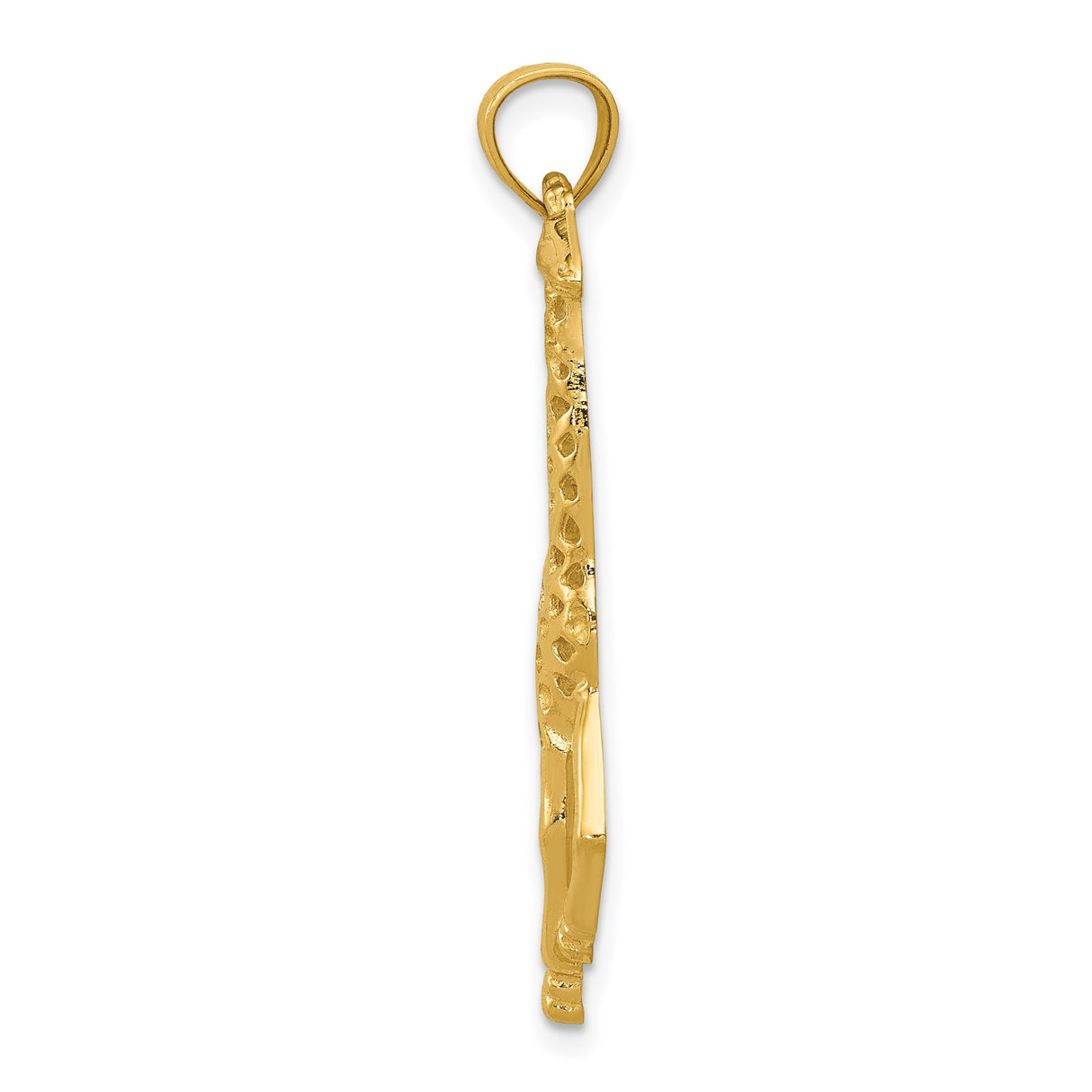 14k Yellow Gold Giraffe Pendant with Openwork Design, Nature Inspired Safari Charm