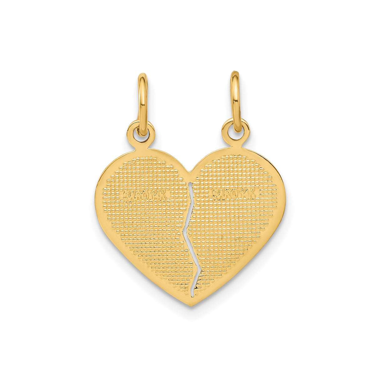 14k Yellow Gold Heart Pendant, Break Apart Mom and Daughter Design, Sentimental Family Jewelry