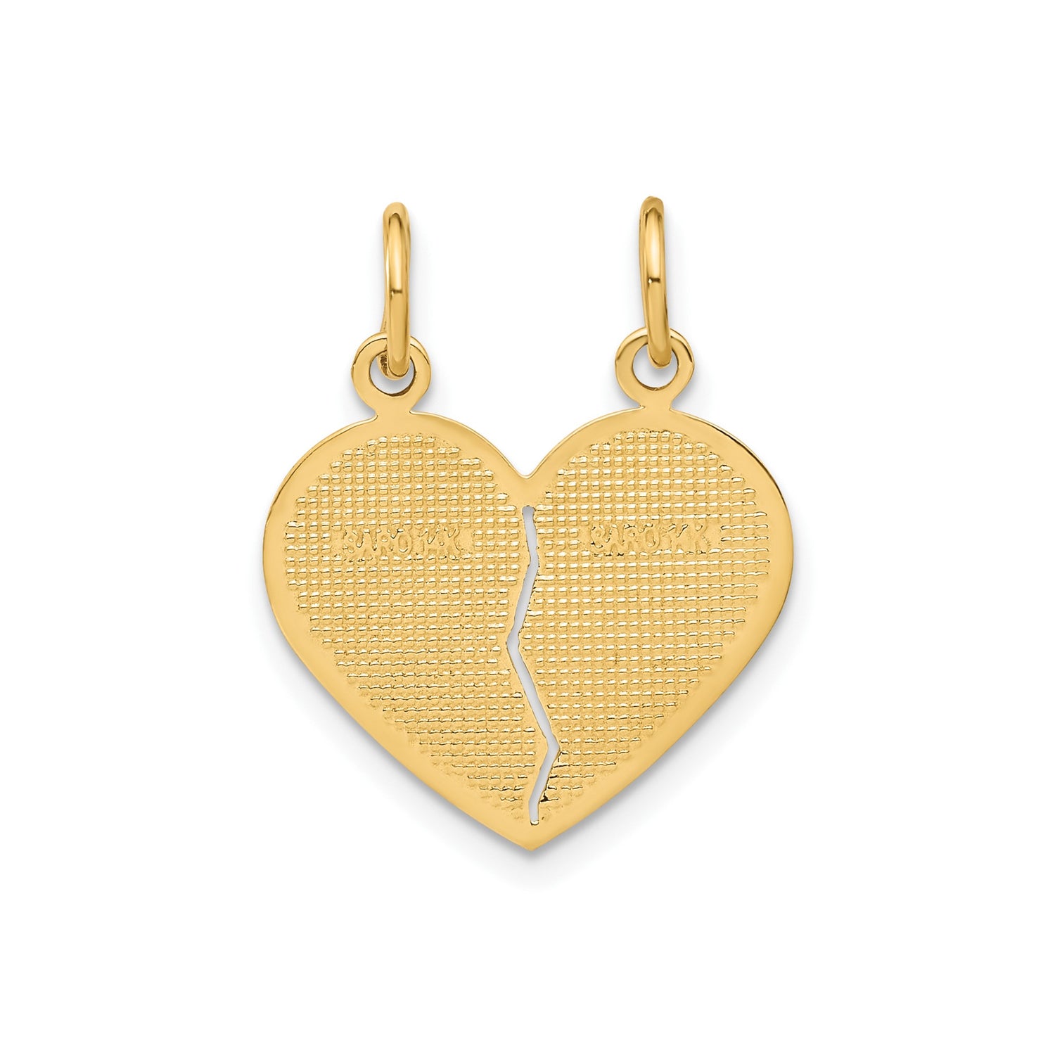 14k Yellow Gold Heart Pendant, Break Apart Mom and Daughter Design, Sentimental Family Jewelry