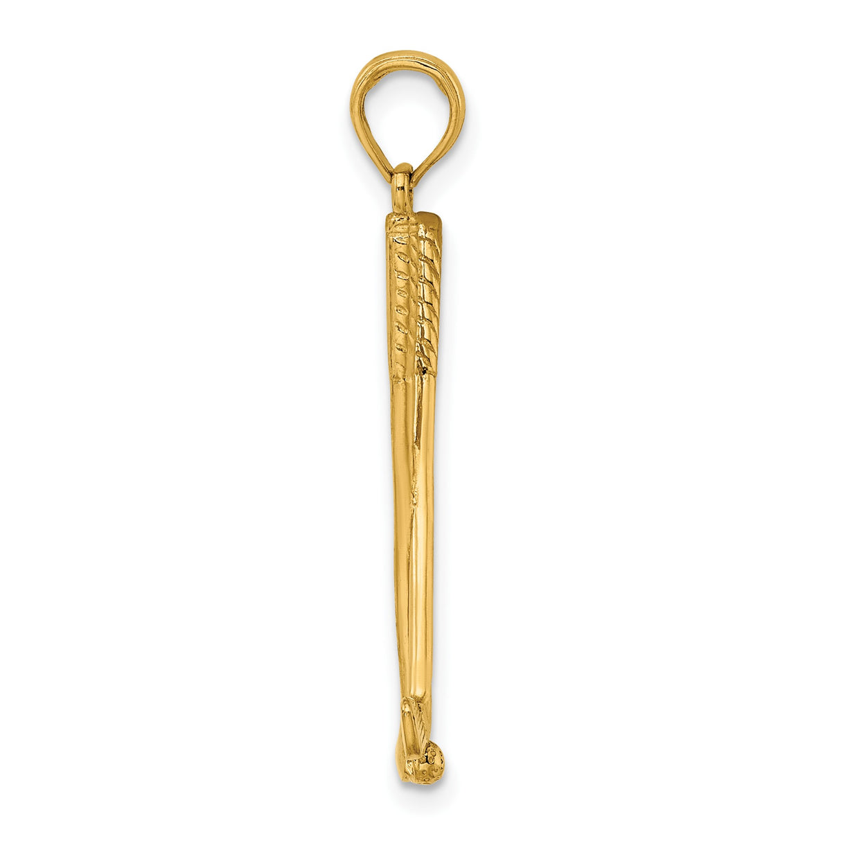 14k Yellow Gold Golf Pendant with Crossed Clubs and Ball, Sports Charm for Men or Women