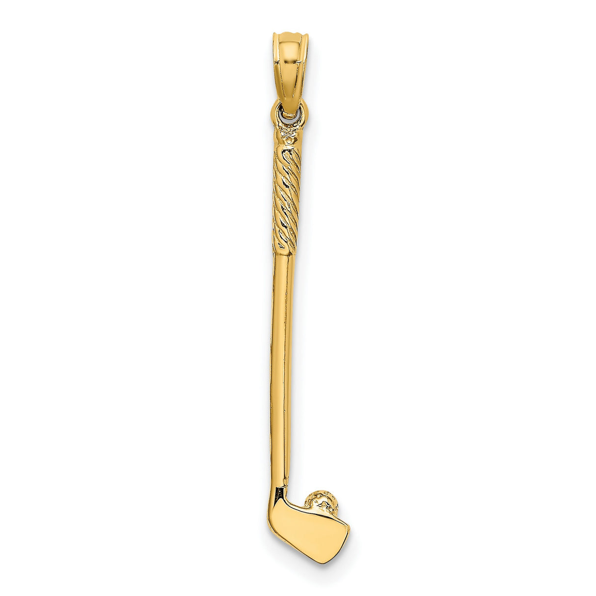 14k Yellow Gold Golf Club Pendant with Ball Detail, Sports Charm for Men or Women