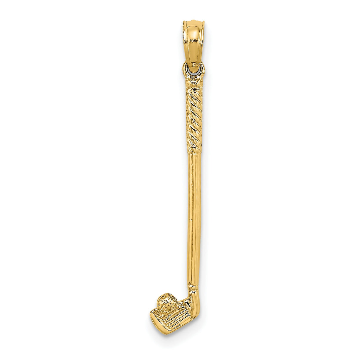14k Yellow Gold Golf Club Pendant with Ball Detail, Sports Charm for Men or Women