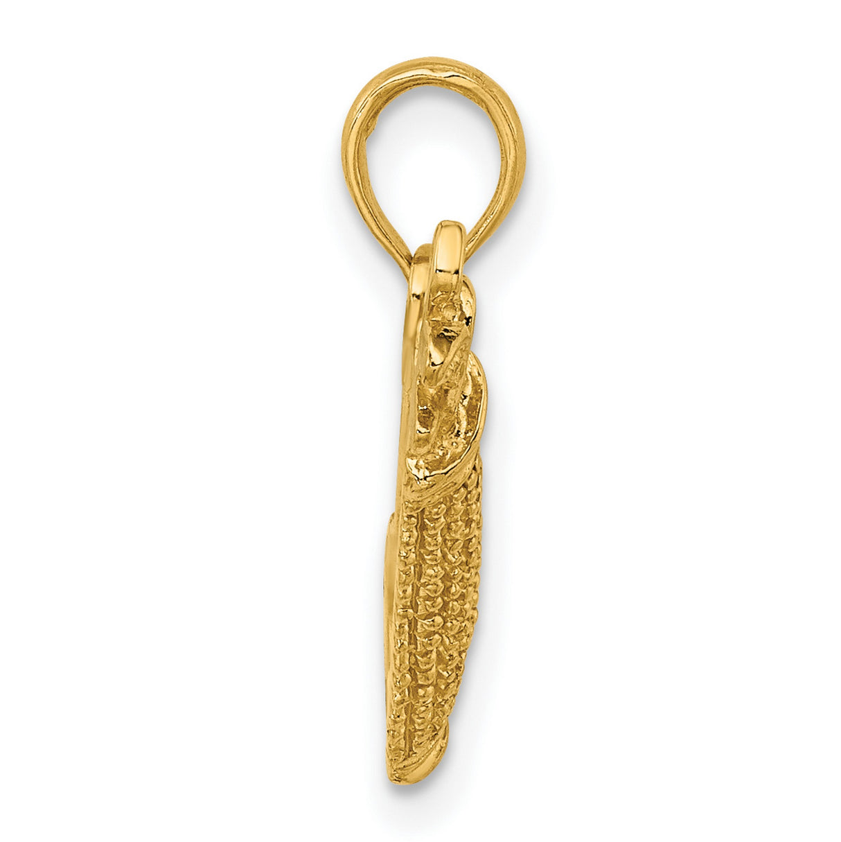 14k Yellow Gold Golf Bag Pendant with Textured Detail and Realistic Clubs