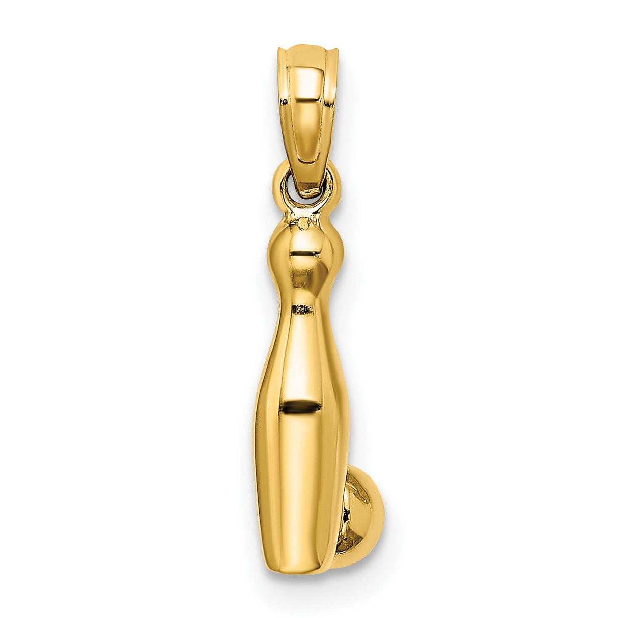 14k Yellow Gold Bowling Pin and Ball Pendant, Sports-Themed Unisex Charm