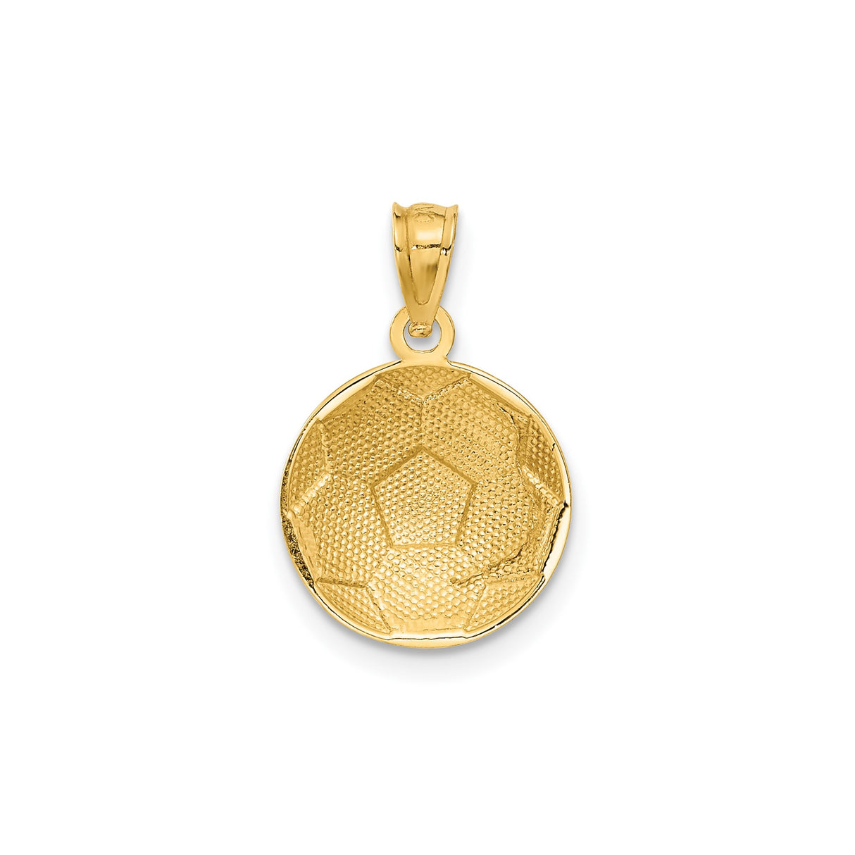 14k Yellow Gold Soccer Ball Pendant with Hexagon Pattern Design