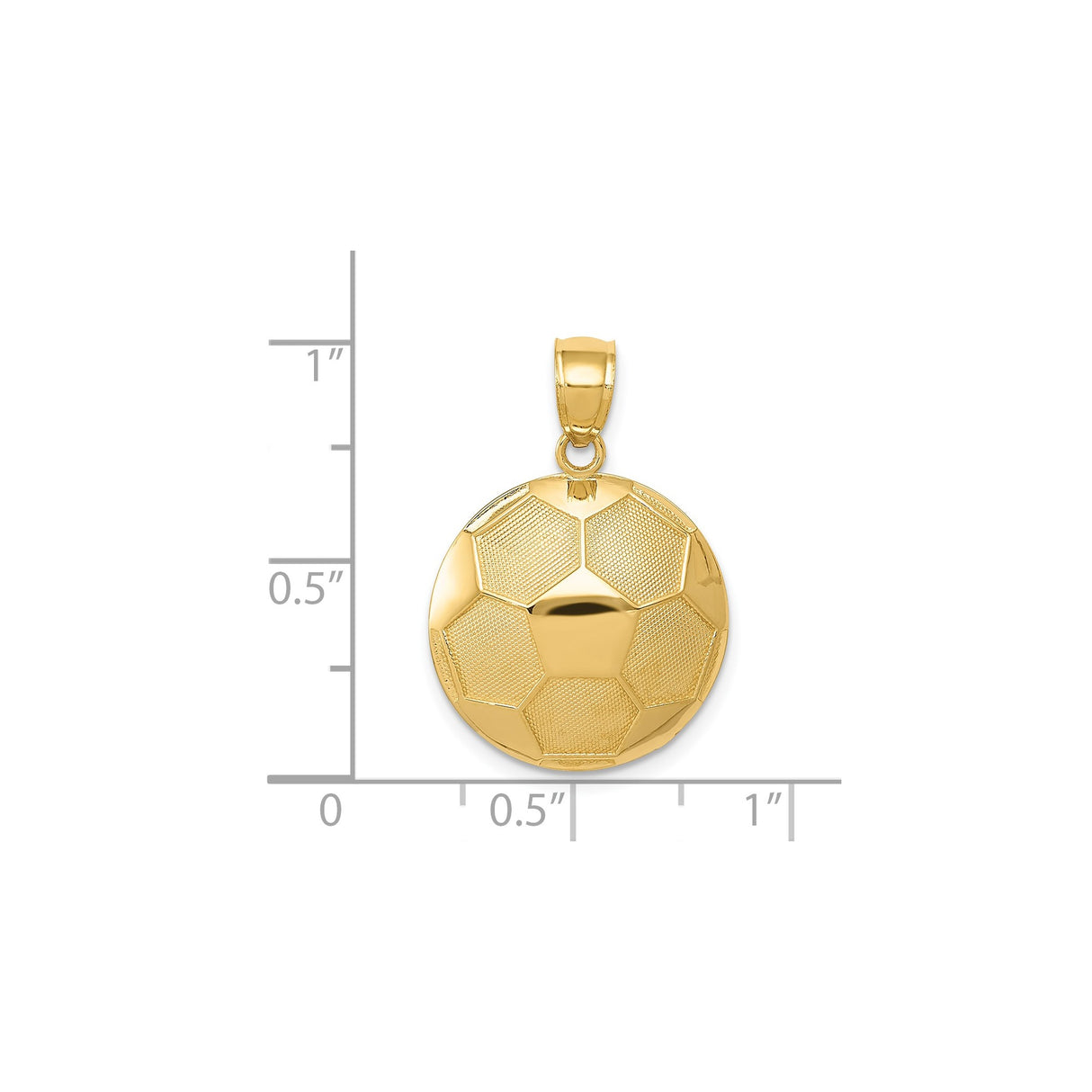 14k Yellow Gold Soccer Ball Pendant with Hexagon Pattern Design for Men and Unisex