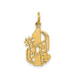 14k Yellow Gold Number One Mom Pendant with Flower Accent Charm for Women