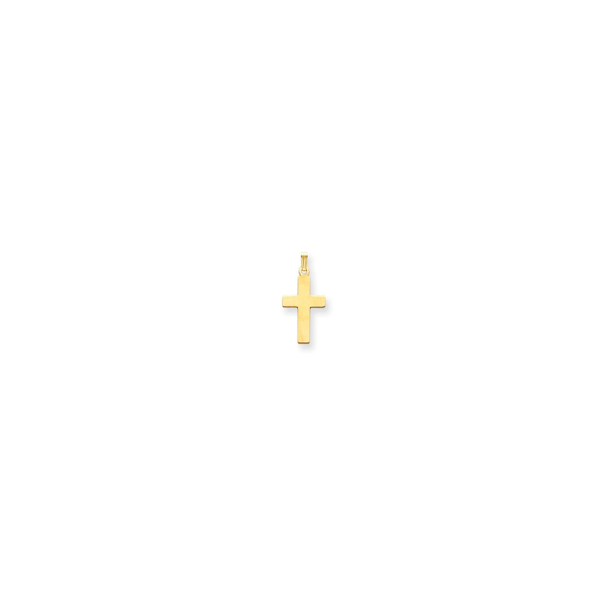 14k Yellow Gold Latin Cross Pendant, Minimal Religious Charm for Men and Women