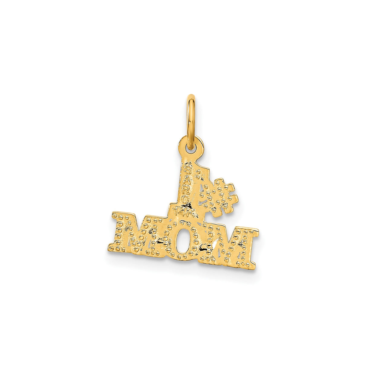 14k Yellow Gold Number One Mom Pendant Charm, Sentimental Motherhood Jewelry