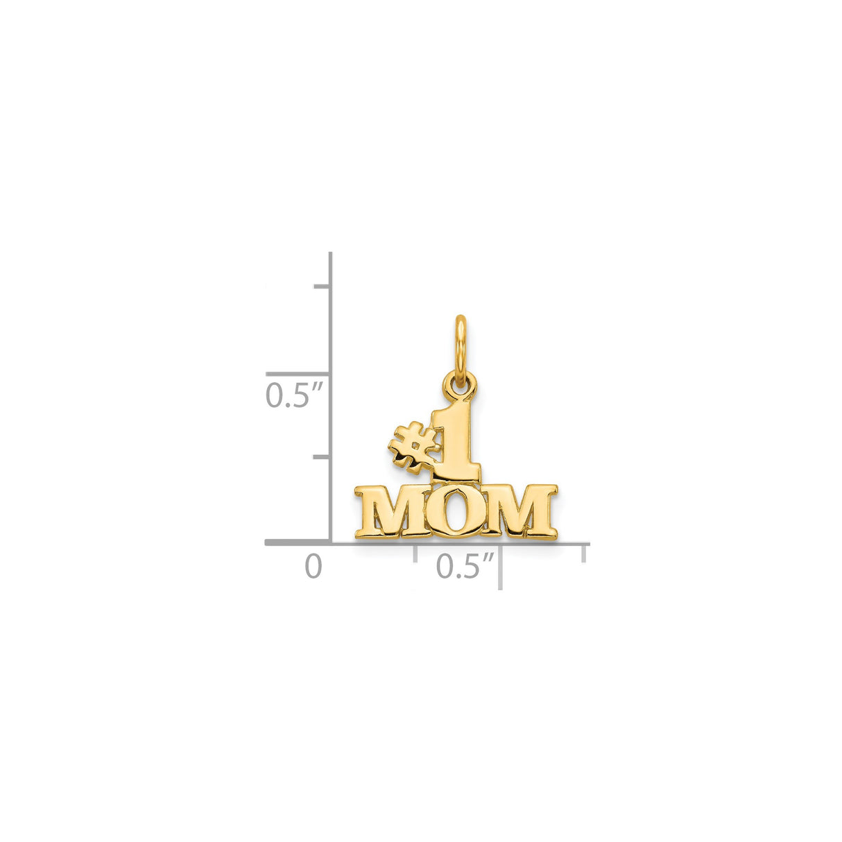 14k Yellow Gold Number One Mom Pendant Charm, Sentimental Motherhood Jewelry