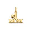 14k Yellow Gold Number One Mom Pendant Charm, Sentimental Motherhood Jewelry