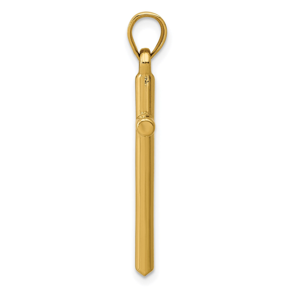 14k Yellow Gold Cross Pendant with Polished Finish, Classic Latin Design for Men and Women