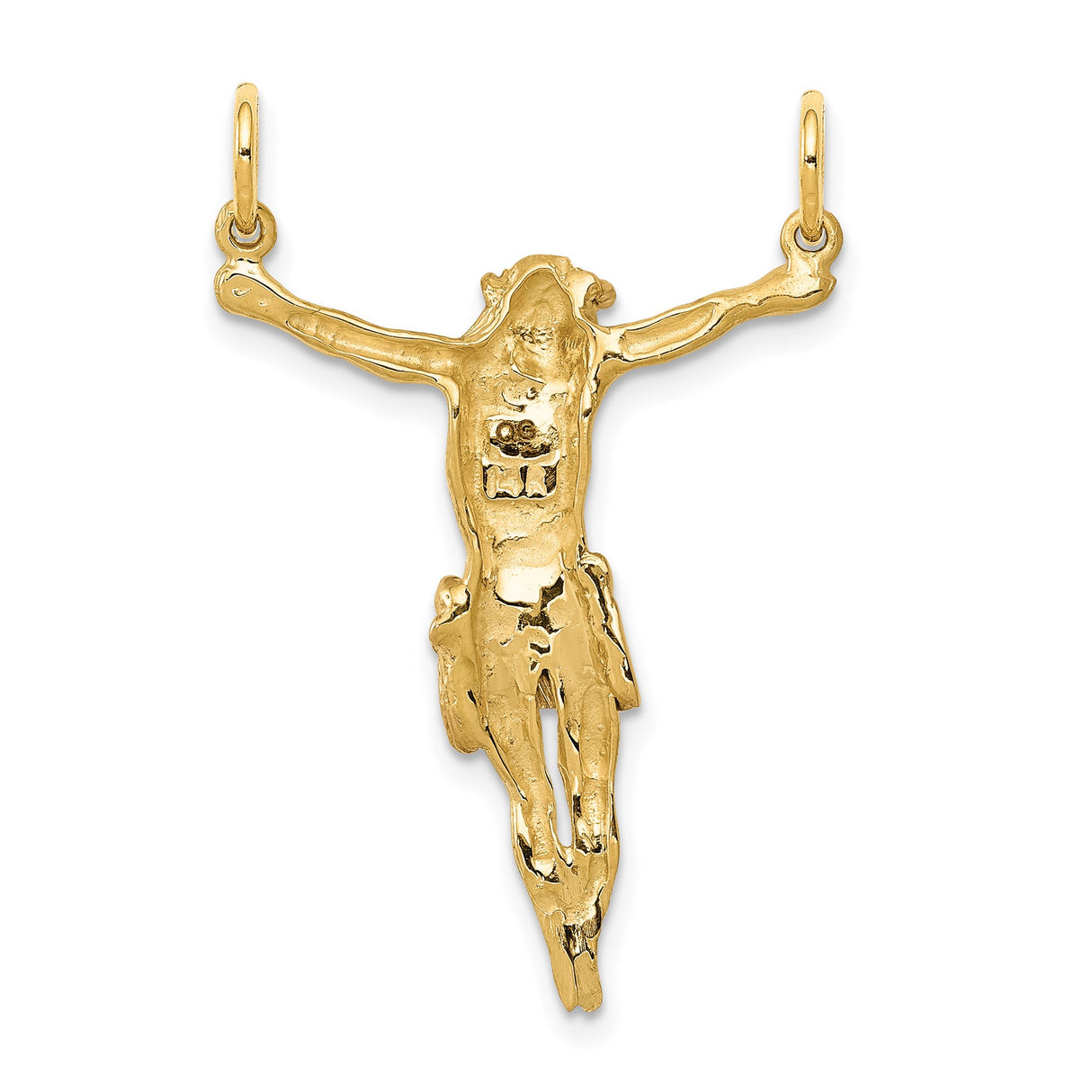 14k Two-Tone Gold Crucifix Pendant with Rose Gold Jesus on Cross, Christian Faith Jewelry