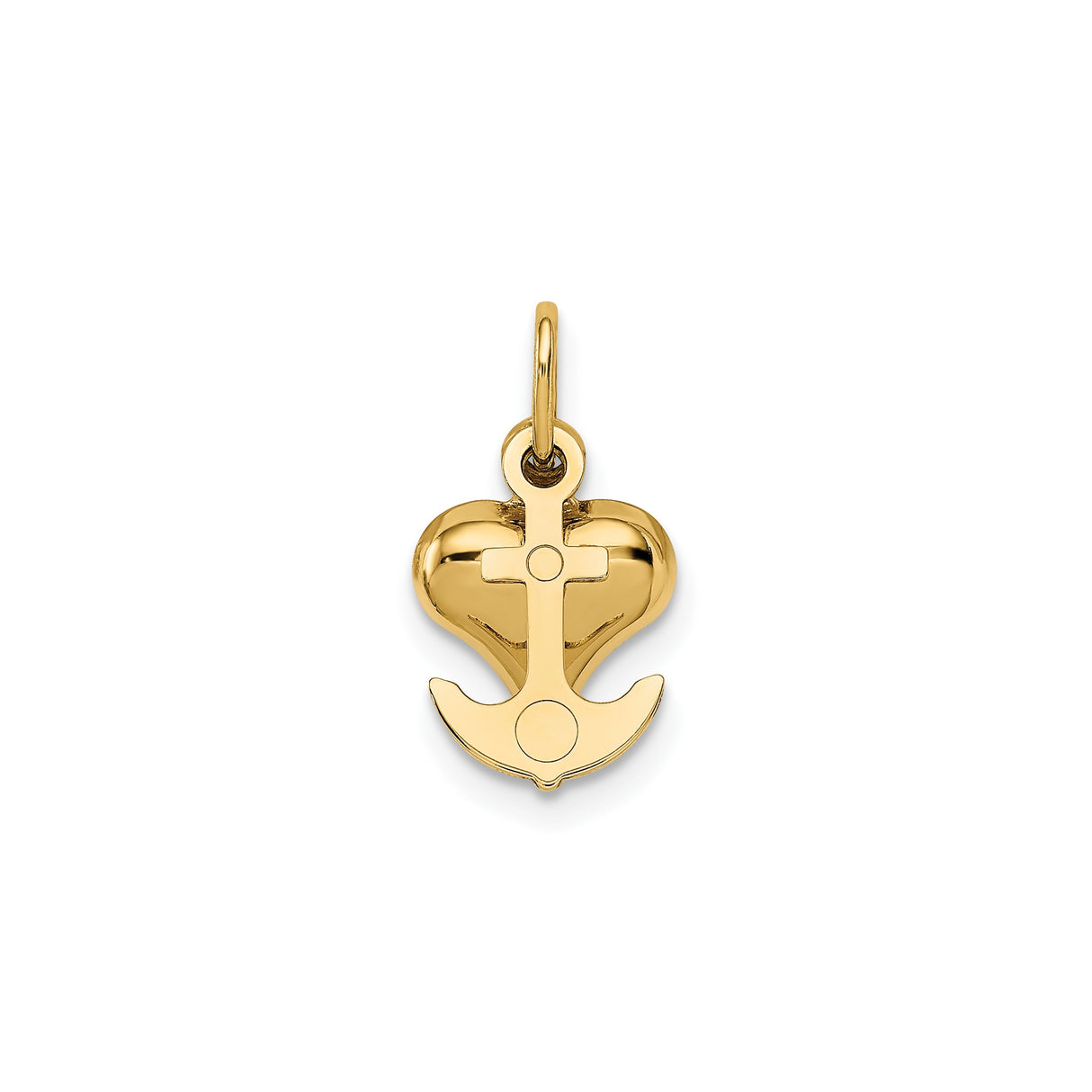 14k Yellow Gold Pendant Charm with Cross, Heart, and Anchor Symbols , Faith, Hope, and Love Theme