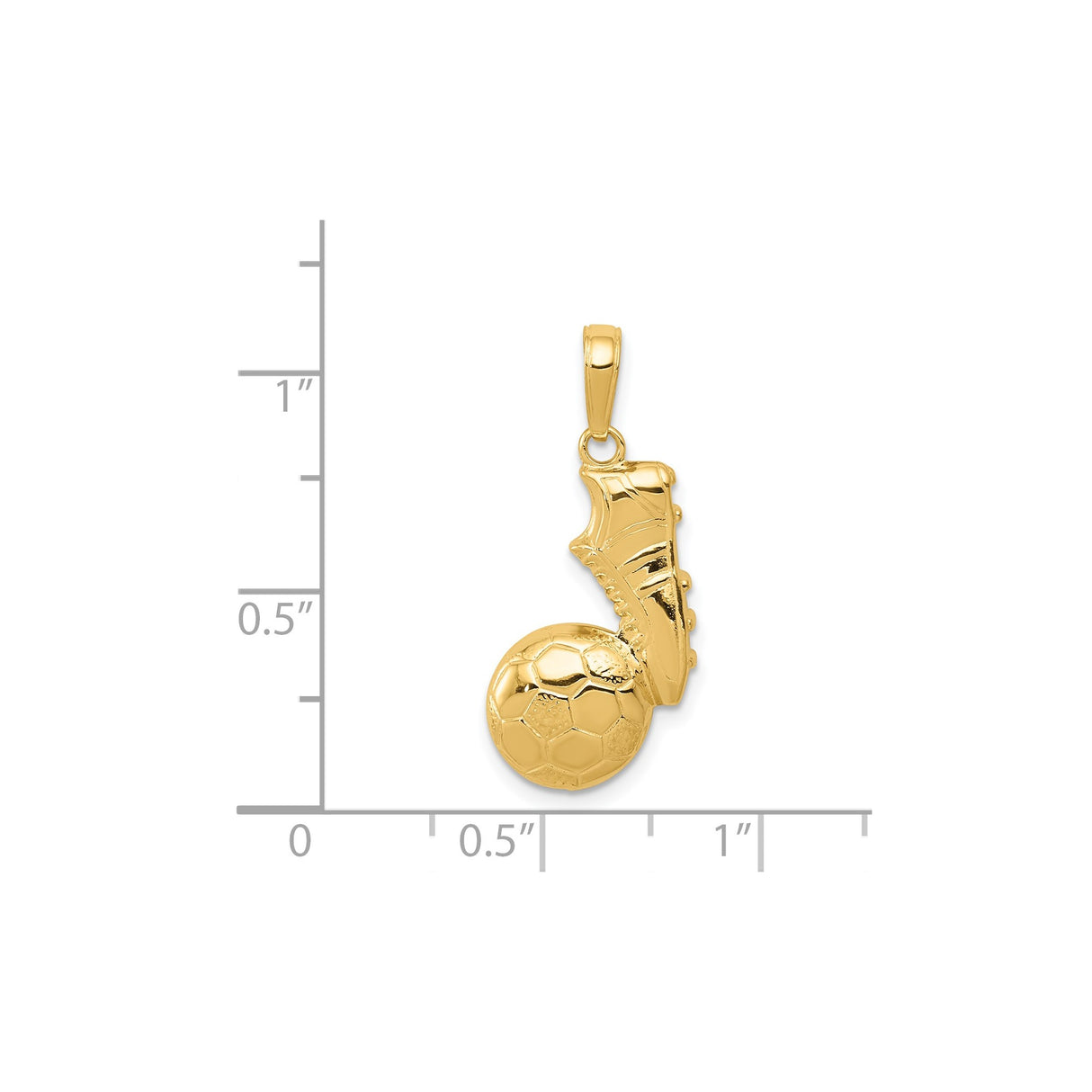 14k Yellow Gold Soccer Pendant with Cleat and Ball Design, Unisex Sports Jewelry