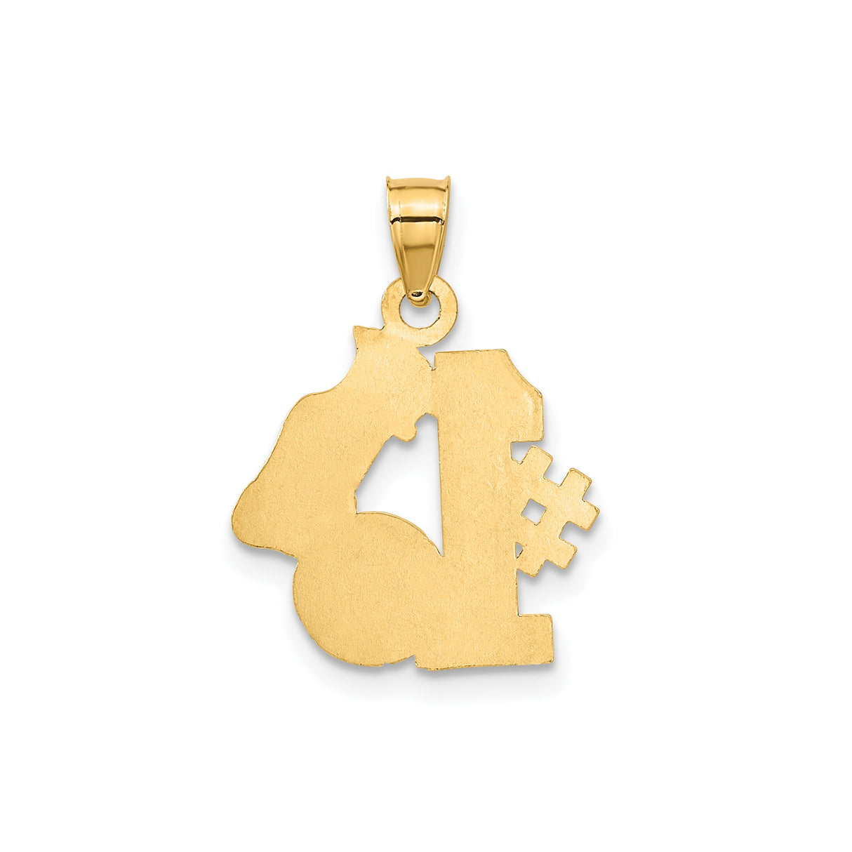 14k Yellow Gold Soccer Pendant with Cleat, Ball, and Number One Symbol