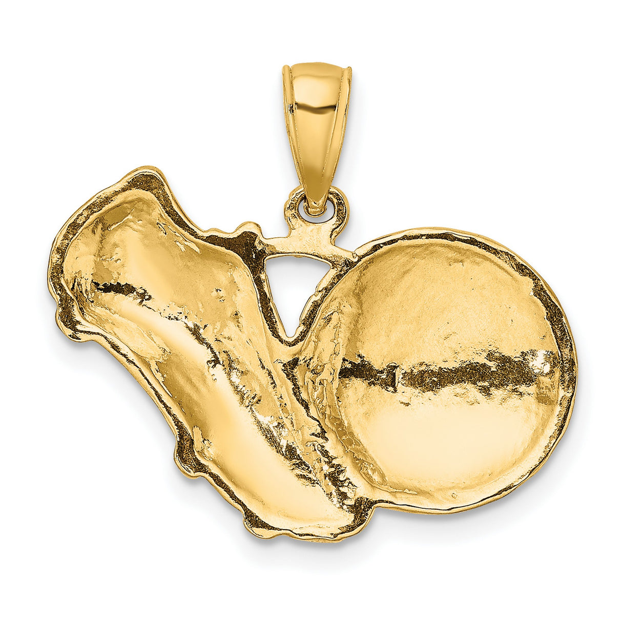 14k Yellow Gold Soccer Pendant with Cleat and Ball, Unisex Sports Charm