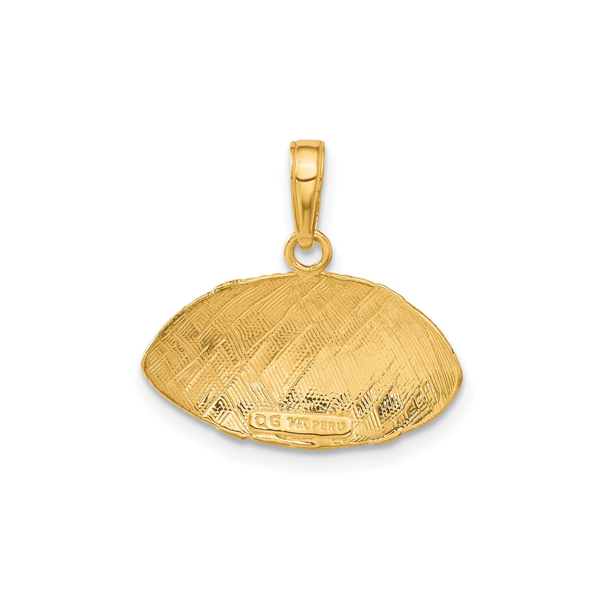 14k Yellow Gold Football Pendant with Detailed Stitching, Sports Charm for Men or Unisex