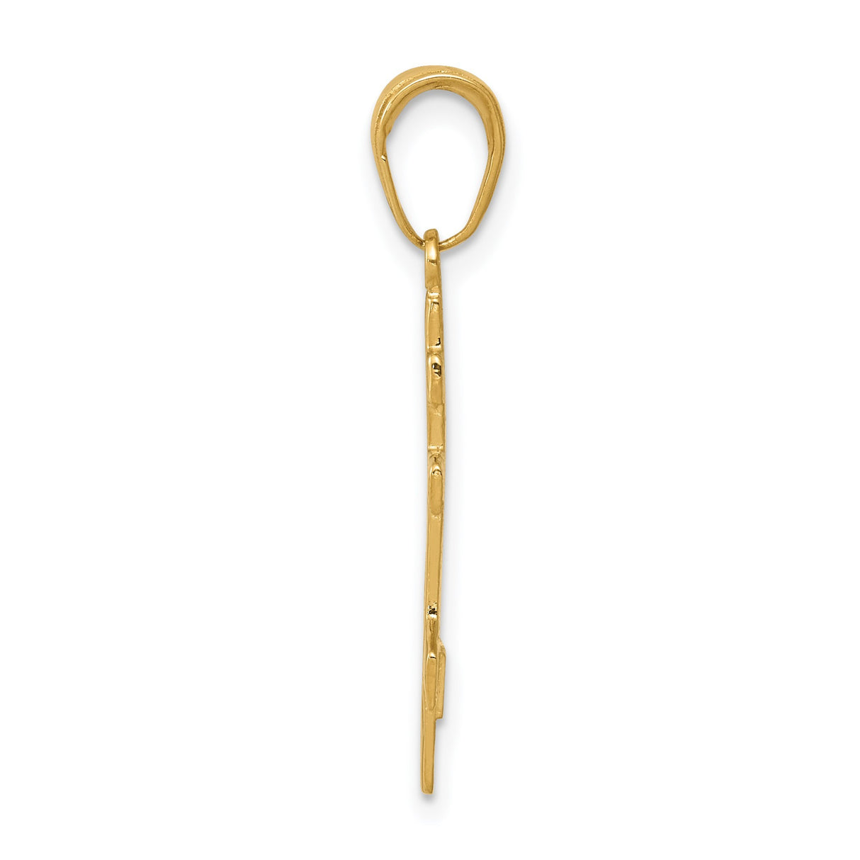 14k Yellow Gold Orthodox Cross Pendant, Polished Textured Christian Design