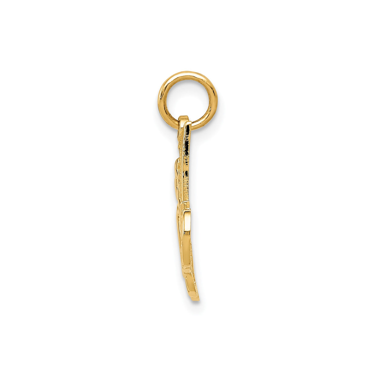 14k Yellow Gold Number One Daughter Pendant with Textured Script Design