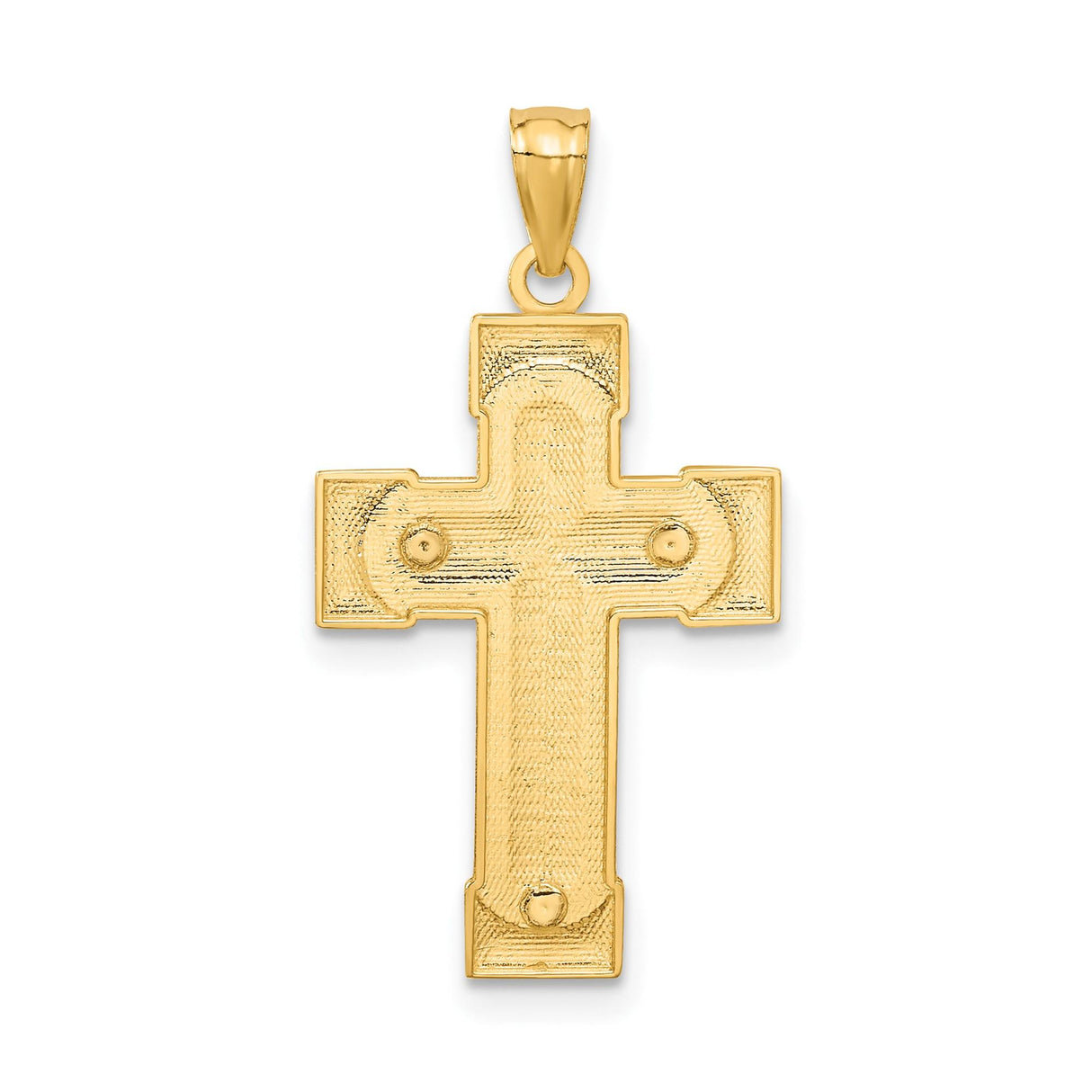 14k Multi-Tone Gold Crucifix Cross Pendant with Jesus Figure, Religious Charm