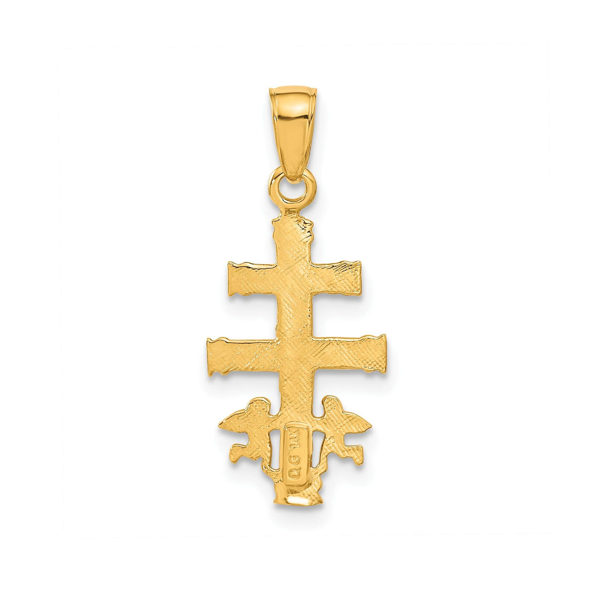 14k Yellow Gold Caravaca Crucifix Pendant, Detailed Spiritual Catholic Cross Charm